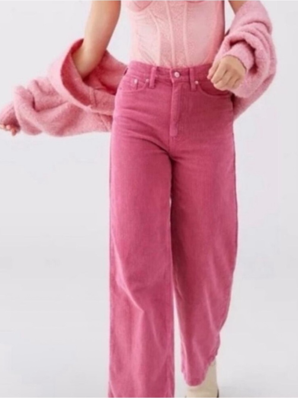 BDG Rose Pink Wide Leg Corduroy Pants